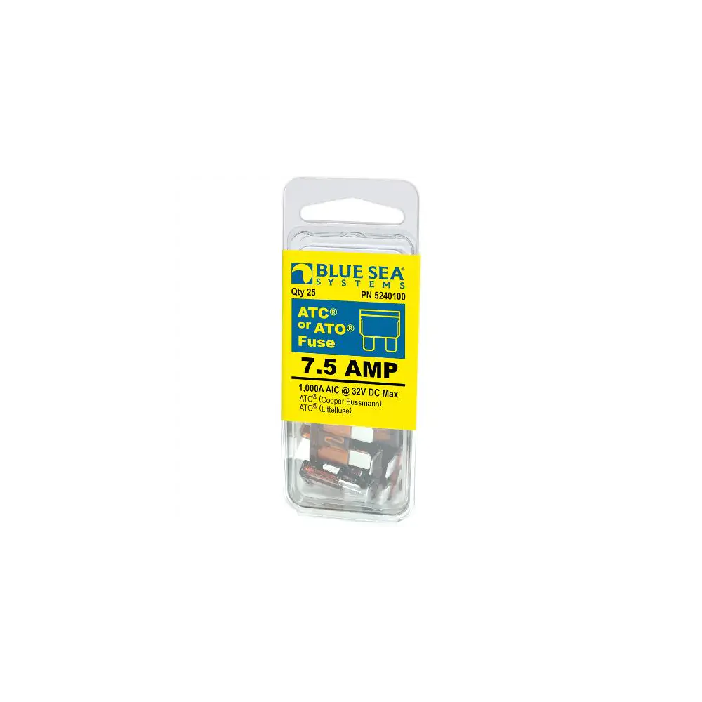 ATO/ATC Blade Fuse - 7.5 Amps/32 Volts DC - Pack Of 25 - BLS5240100-BSS